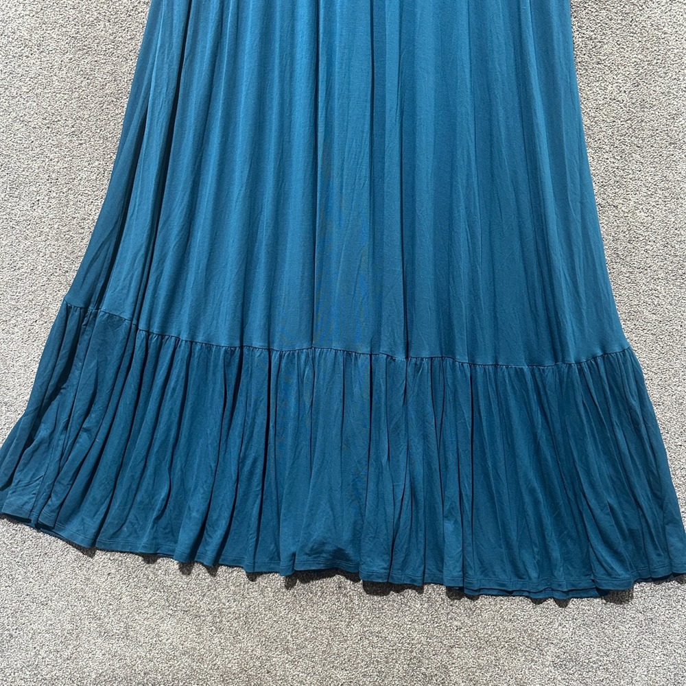 Torrid Supersoft Tiered Maxi Dress Women 1X 14/16 Blue V-Neck Adjustable Straps - Picture 7 of 11
